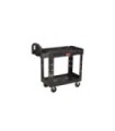 Rubbermaid FG452088BLA HD Utility Cart - Med 24"x36" - Lipped 2 Shelf - Black, Price Per EA