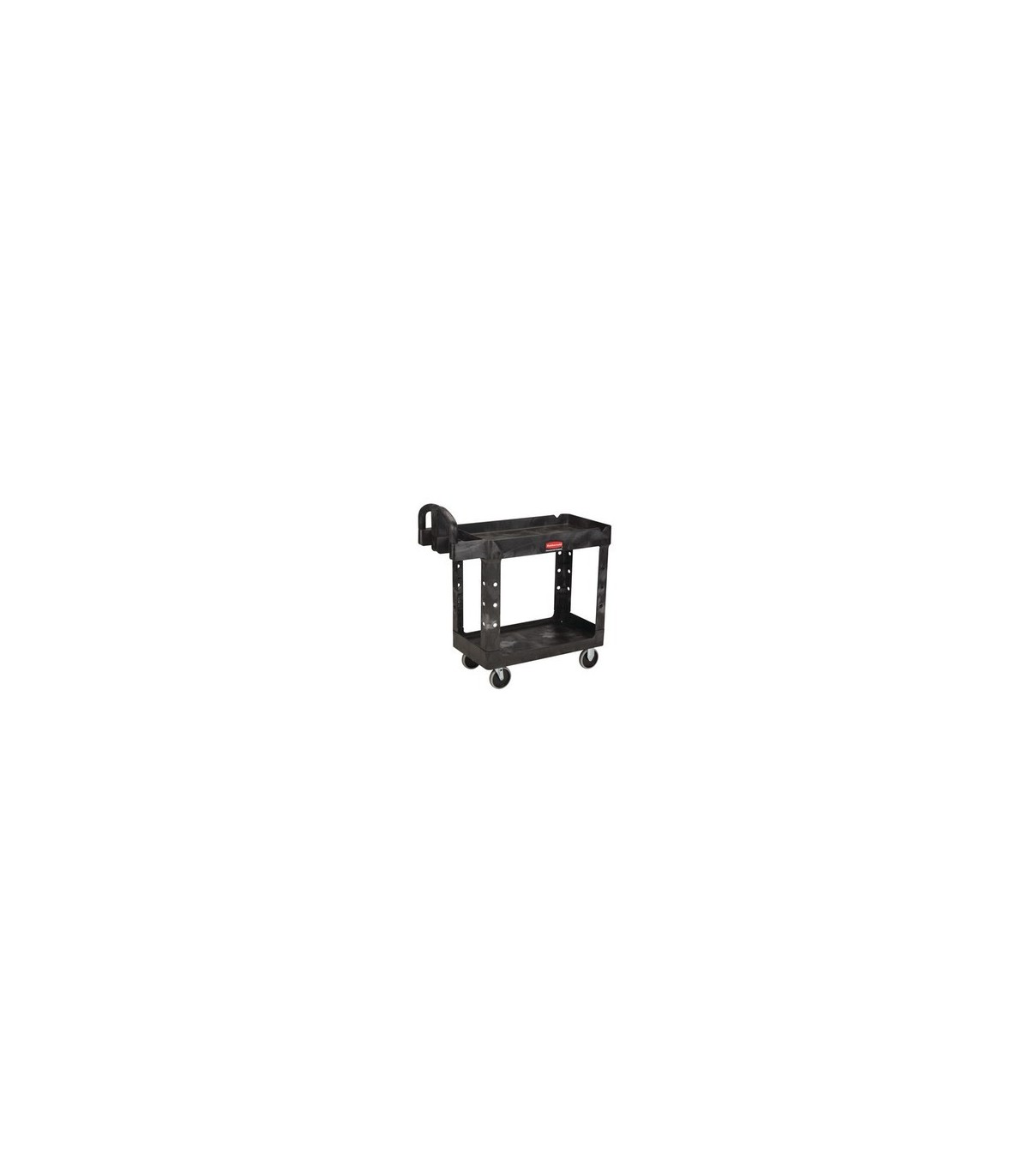 Rubbermaid FG452088BLA HD Utility Cart - Med 24"x36" - Lipped 2 Shelf - Black, Price Per EA - FG452088BLA -  - [unit price]
