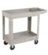 Rubbermaid FG452089BEIG HD Utility Cart -Med 24"x36"Flat HDL-Lip 2 Shelf-Beige, Price Per EA - FG452089BEIG -  - [unit price]