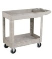 Rubbermaid FG452089BEIG HD Utility Cart -Med 24"x36"Flat HDL-Lip 2 Shelf-Beige, Price Per EA