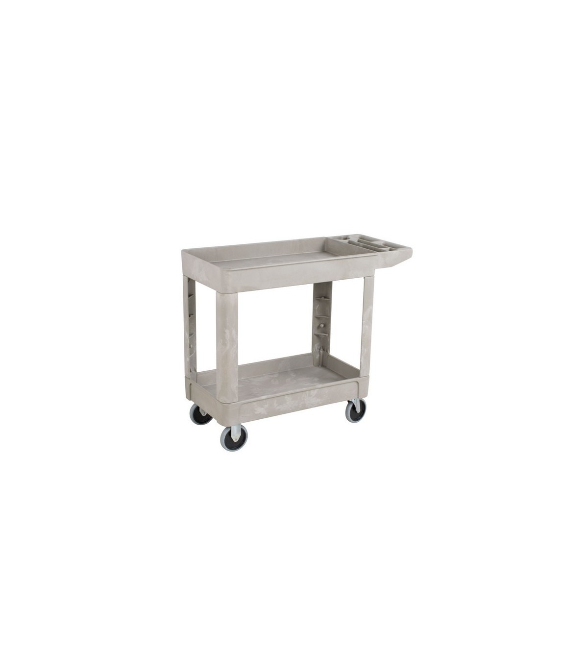 Rubbermaid FG452089BEIG HD Utility Cart -Med 24"x36"Flat HDL-Lip 2 Shelf-Beige, Price Per EA - FG452089BEIG -  - [unit price]