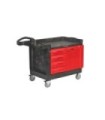 Rubbermaid FG453388BLA Trademaster-Work Center 4-Drawer/Cabinet -24x36"-Black, Price Per EA