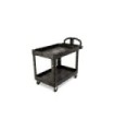 Rubbermaid FG454600BLA HD Utility Cart - Large 24"x48" - Lip 2 Shelf - Black, Price Per EA
