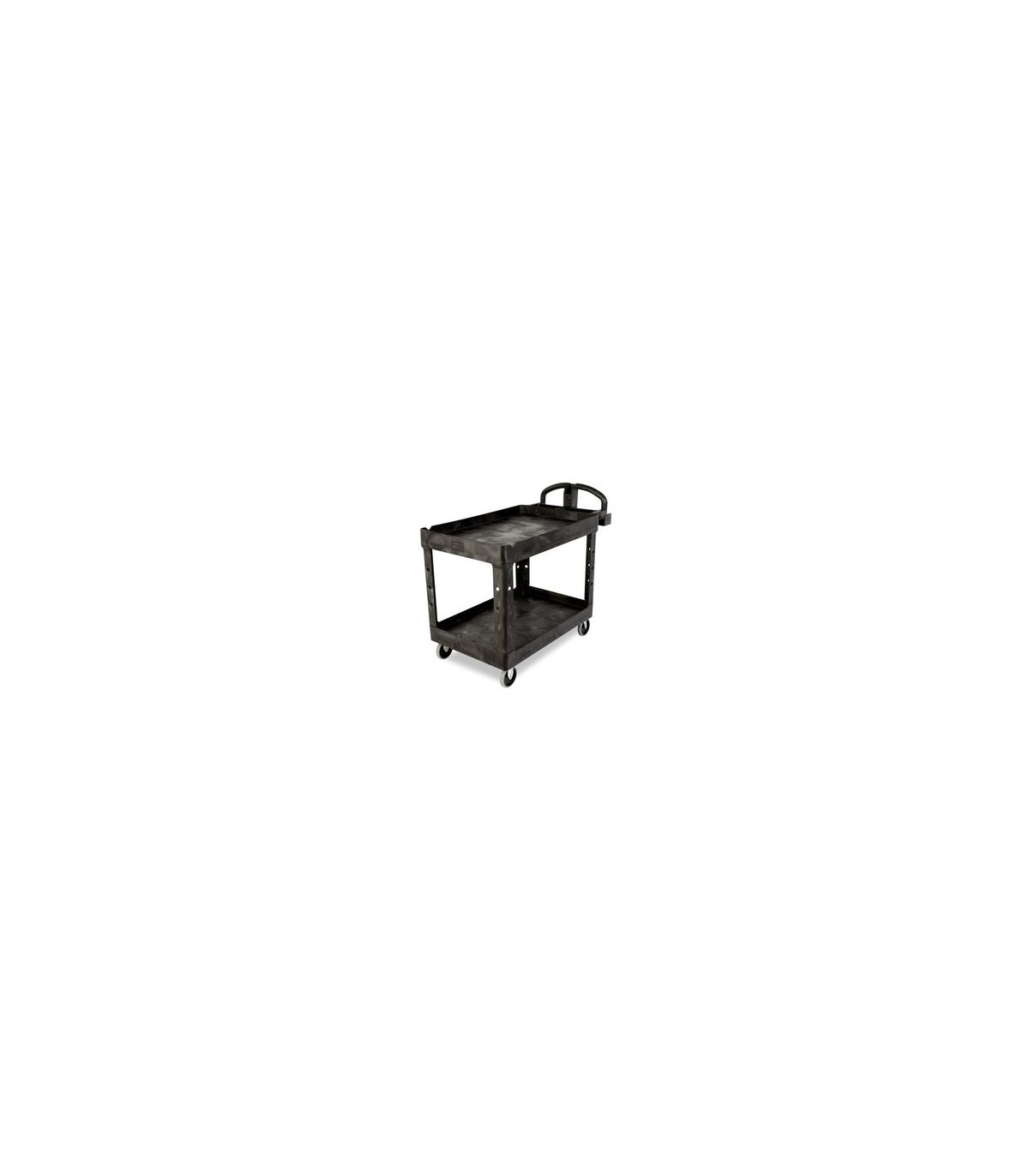 Rubbermaid FG454600BLA HD Utility Cart - Large 24"x48" - Lip 2 Shelf - Black, Price Per EA - FG454600BLA -  - [unit price]