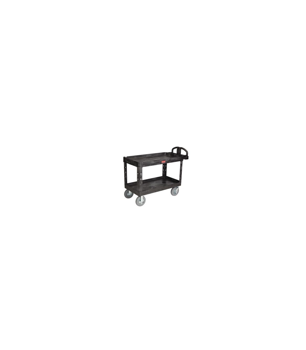 Rubbermaid FG454610BLA SOP: HD Utility Cart-Large 24"x48"-Lip 2Shelf/Pnum Ctr-Blk, Price Per EA - FG454610BLA -  - [unit price]