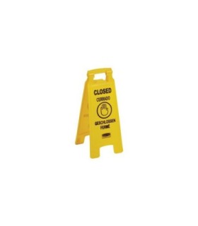 Rubbermaid FG611278YEL Safety - Floor Sign w/Multi-Ling Closed 2-Sided 25"H, Price Per EA - FG611278YEL -  - [unit price]