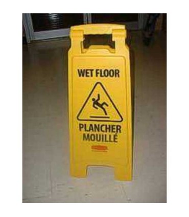 Rubbermaid FG611285YEL OBS: Safety -Floor Sign w/"Caution Wet Floor"Eng/Fre 25"H, Price Per EA - FG611285YEL -  - [unit price]