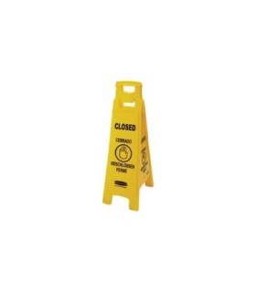 Rubbermaid FG611478YEL Final Sale: Floor Sign w/Multi-Ling Closed 37"-Yel, Price Per EA - FG611478YEL -  - [unit price]