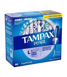 P&G 73010-71160 Tampax - Pearl w/LeakGuard Light Unscented - 8/50ct - 73010-71160 -  - [unit price]