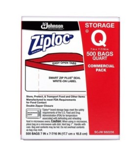 SC JOHNSON 19800707634 Ziploc Pro - Storage Quart - 1.66mil - 500ct [94601] - 19800707634 -  - [unit price]