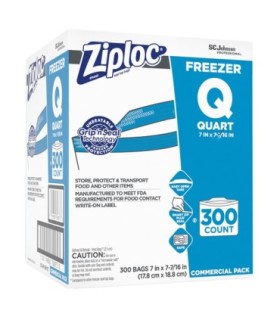 SC JOHNSON 19800708730 Ziploc Pro - Freezer Quart - 2.4mil - 300ct [4559160] - 19800708730 -  - [unit price]