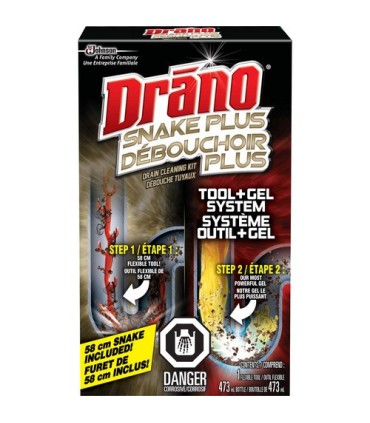 SC JOHNSON 59200707438 Drano - Snake Plus Drain Cleaning Kit - 6/473ml - 59200707438 -  - [unit price]