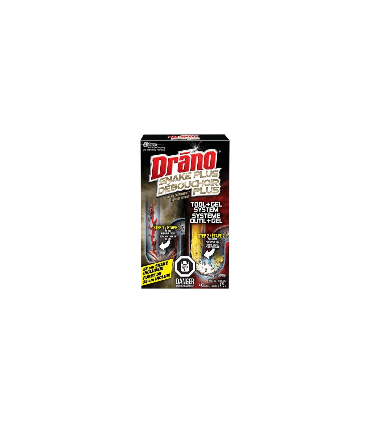 SC JOHNSON 59200707438 Drano - Snake Plus Drain Cleaning Kit - 6/473ml - 59200707438 -  - [unit price]