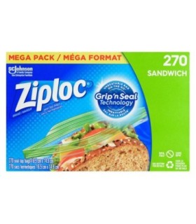 SC JOHNSON 67140001578 SOP: Ziploc Brand Bags - Sandwich Mega Pack - 9/270ct - 67140001578 -  - [unit price]