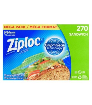 SC JOHNSON 67140001578 SOP: Ziploc Brand Bags - Sandwich Mega Pack - 9/270ct - 67140001578 -  - [unit price]