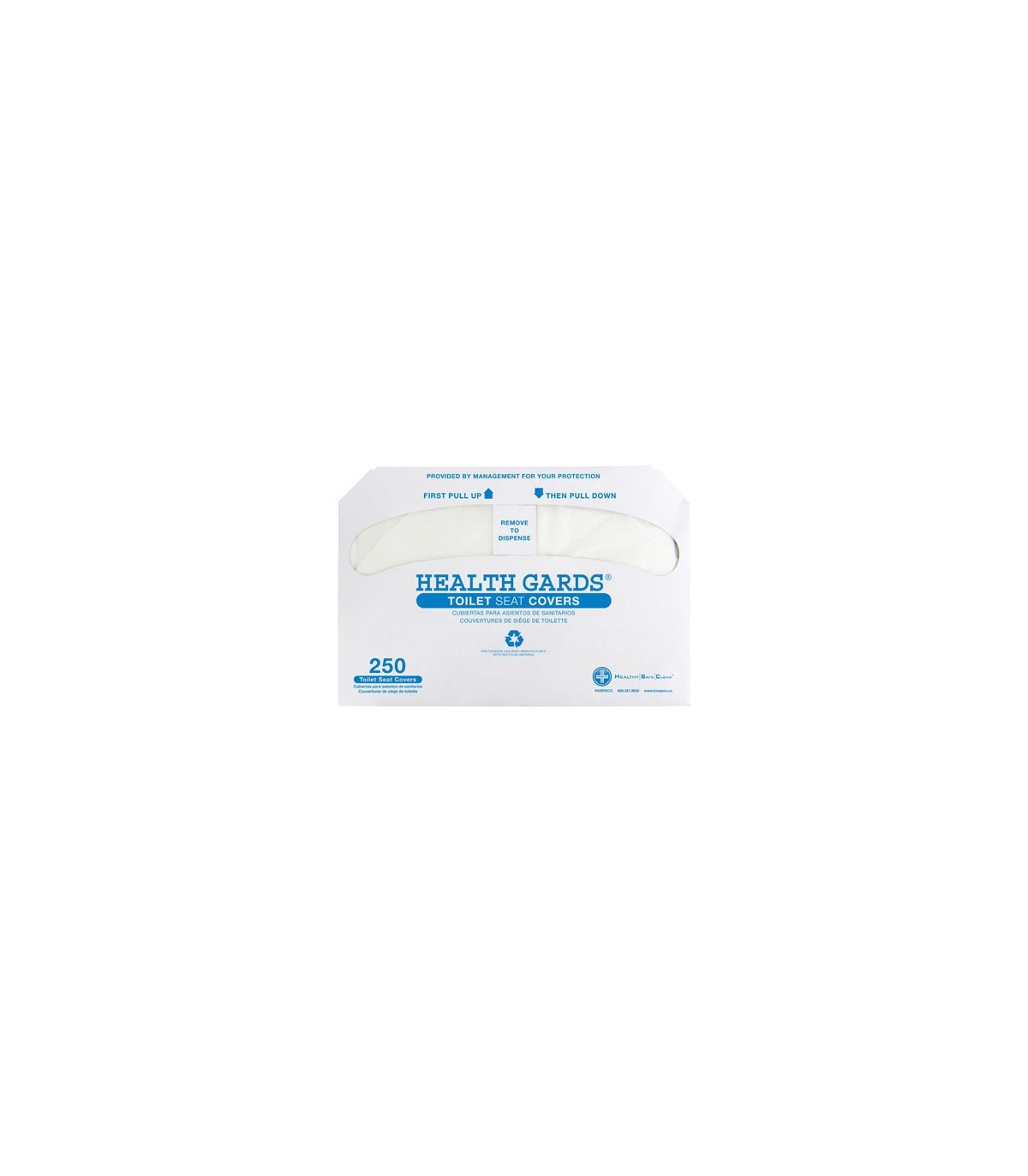 HOSPECO HG2500 HGards Seat Cover Half Fold 250/bx/10/bx/cs - White - HG2500 -  - [unit price]