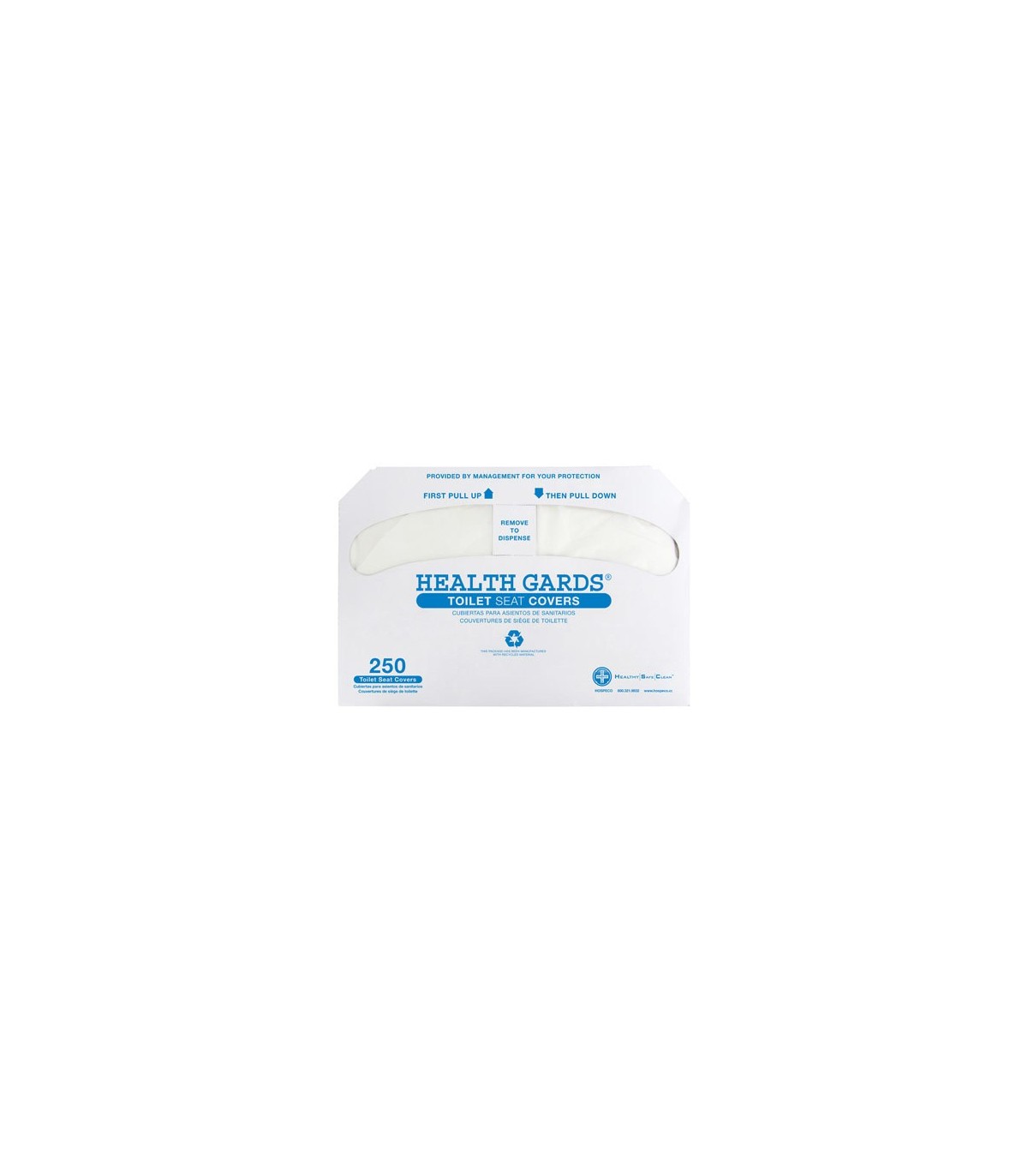HOSPECO HG5000 Health Gards Seat Cover HalfFold 250/pk 20pk/cs- White - HG5000 -  - [unit price]