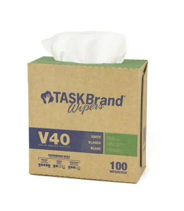 HOSPECO NV040IDW Taskbrand Wiper - V40 Hw Drc 9x16.5" If 9/100 - White - NV040IDW -  - [unit price]