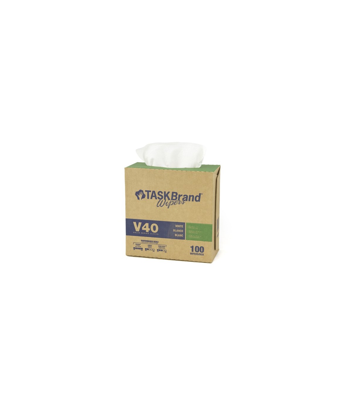 HOSPECO NV040IDW Taskbrand Wiper - V40 Hw Drc 9x16.5" If 9/100 - White - NV040IDW -  - [unit price]
