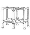 TOLCO 190149 Storage - Build-A-Rack - 4 Shelf (2x2) Case: 1
