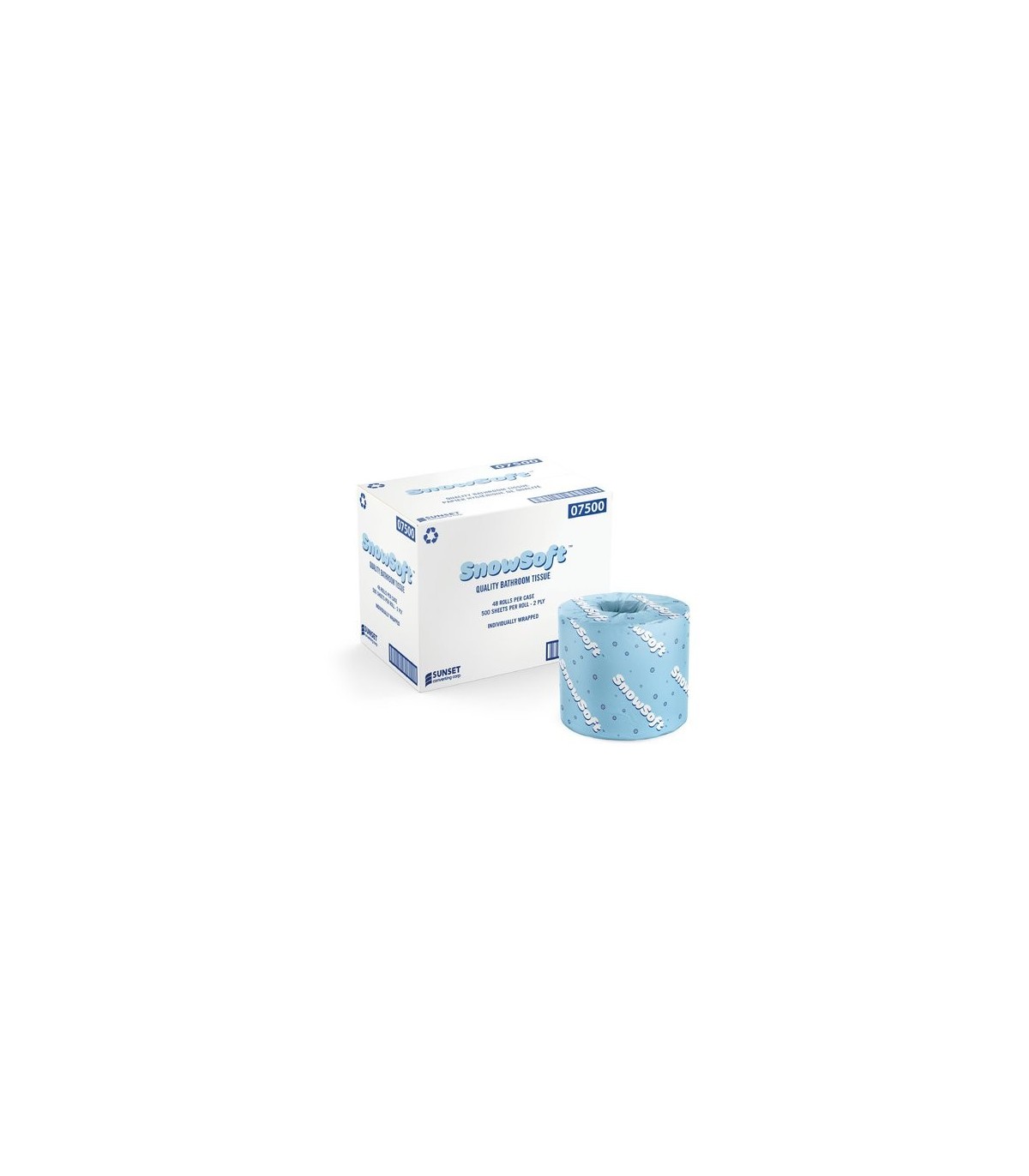 SUNSET 7500 Snow Soft - Toilet Paper 2-ply 500sht/rl - 48rls/cs - 7500 -  - [unit price]