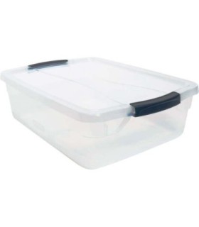 Rubbermaid Home RMCC160000 Cleverstore Tote 15L/4G Basic Latch - Clear - 8/cs - RMCC160000 -  - [unit price]
