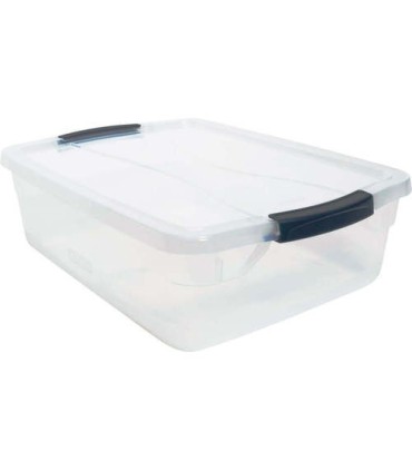 Rubbermaid Home RMCC160000 Cleverstore Tote 15L/4G Basic Latch - Clear - 8/cs - RMCC160000 -  - [unit price]