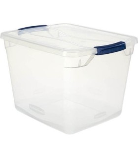 Rubbermaid Home RMCC300014 Cleverstore Tote 28L/7.5G Basic Latch - Clear - 8/cs - RMCC300014 -  - [unit price]