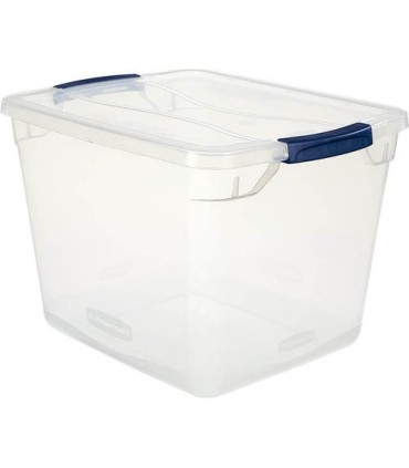 Rubbermaid Home RMCC300014 Cleverstore Tote 28L/7.5G Basic Latch - Clear - 8/cs - RMCC300014 -  - [unit price]