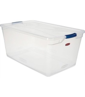 Rubbermaid Home RMCC950000 Final Sale: CleverStore Latch Tote 89L -Clr/Blue[3Q36] - RMCC950000 -  - [unit price]