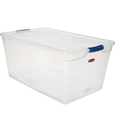Rubbermaid Home RMCC950000 Final Sale: CleverStore Latch Tote 89L -Clr/Blue[3Q36] - RMCC950000 -  - [unit price]