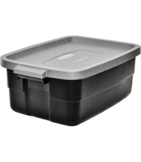 Rubbermaid Home RMRT100007 Roughneck Tote 38L/10G - Black w/Cool Grey - 6/cs - RMRT100007 -  - [unit price]