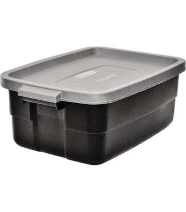 Rubbermaid Home RMRT100007 Roughneck Tote 38L/10G - Black w/Cool Grey - 6/cs - RMRT100007 -  - [unit price]