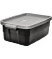 Rubbermaid Home RMRT100007 Roughneck Tote 38L/10G - Black w/Cool Grey - 6/cs