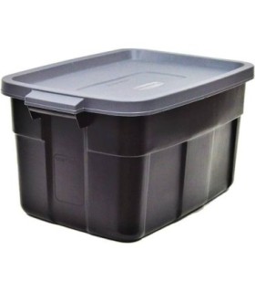 Rubbermaid Home RMRT140009 Roughneck Tote 53L/14G - Black w/Cool Grey - 6/cs - RMRT140009 -  - [unit price]
