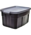Rubbermaid Home RMRT140009 Roughneck Tote 53L/14G - Black w/Cool Grey - 6/cs