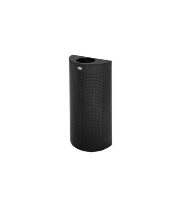 Rubbermaid UR SH12EPLTBK Silhouettes - Half Round Open Top 12G Perfor -Black - SH12EPLTBK -  - [unit price]