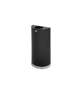 Rubbermaid UR SO1220PLBK Silhouettes - Half Round Open Top 12G Non-Perfr -Black - SO1220PLBK -  - [unit price]