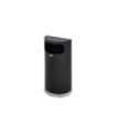 Rubbermaid UR SO820PLBK Half Round - Flat Top Side Open Recep 9G - Blk/Chrome