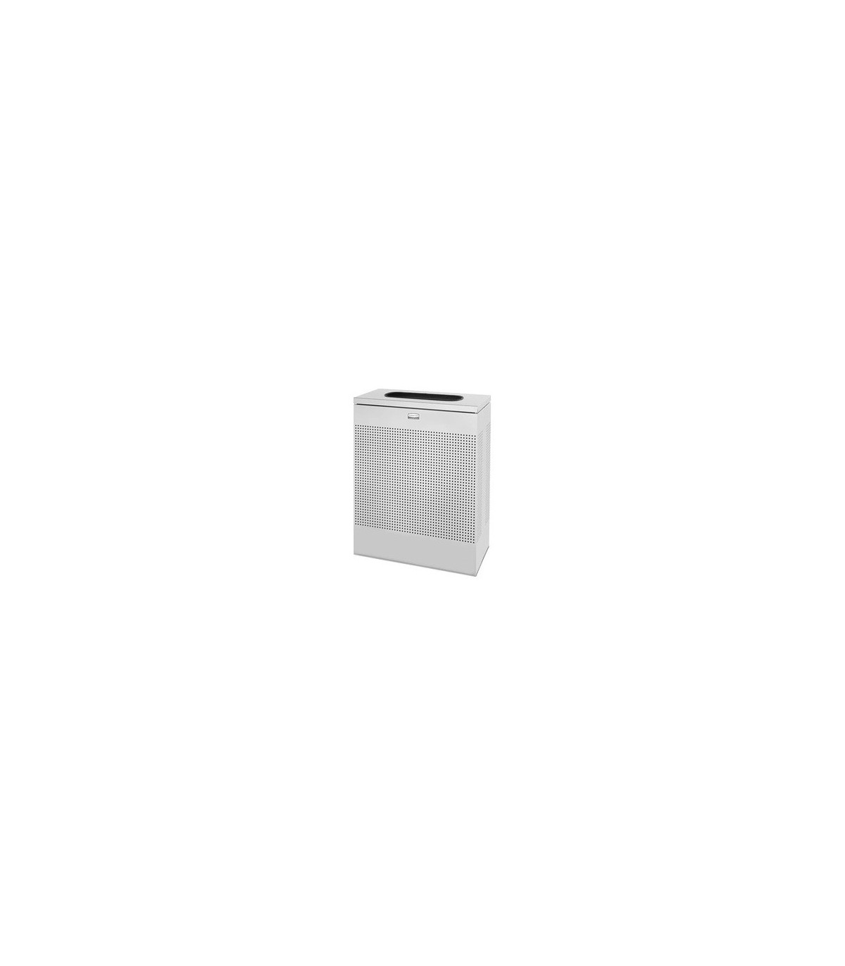 Rubbermaid UR SR18EPLSM Silhouettes - Large Retangular Waste 22.5G - Silver - SR18EPLSM -  - [unit price]