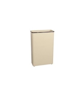 Rubbermaid UR WB96RAL Wastebasket - Steel Rectangle 24G - Almond - WB96RAL -  - [unit price]