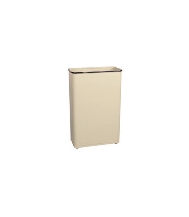Rubbermaid UR WB96RAL Wastebasket - Steel Rectangle 24G - Almond - WB96RAL -  - [unit price]