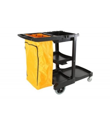 GLOBE 3001PCart - HD Janitor Cart w/Lid & HD Bag (8 Grom) - Black, Case: 1, Price by EA - 3001P -  - [unit price]