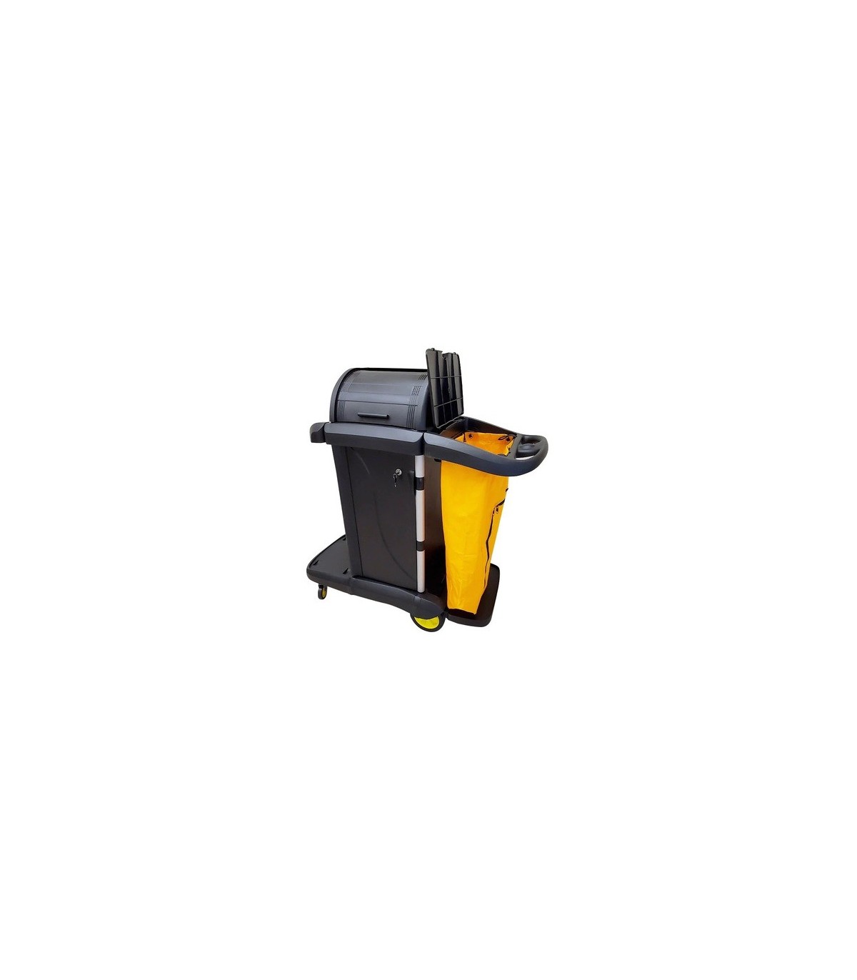 GLOBE 3003Cart-High Security Janitor w/10qt Yellow Caddies-Black, Case: 1, Price by EA - 3003 -  - [unit price]