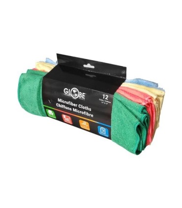 GLOBE 3199Microfiber Cloths 16x16" Retail 12/pk - Assorted Color, Case: 12, Price by PK - 3199 -  - [unit price]