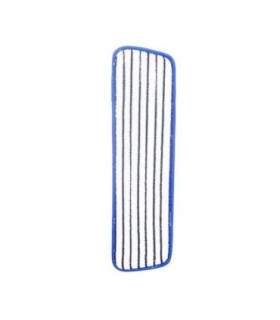 GLOBE 3375Microfiber Flat Finish Mop Pad 18" - Blue/White, Case: 10, Price by PK - 3375 -  - [unit price]