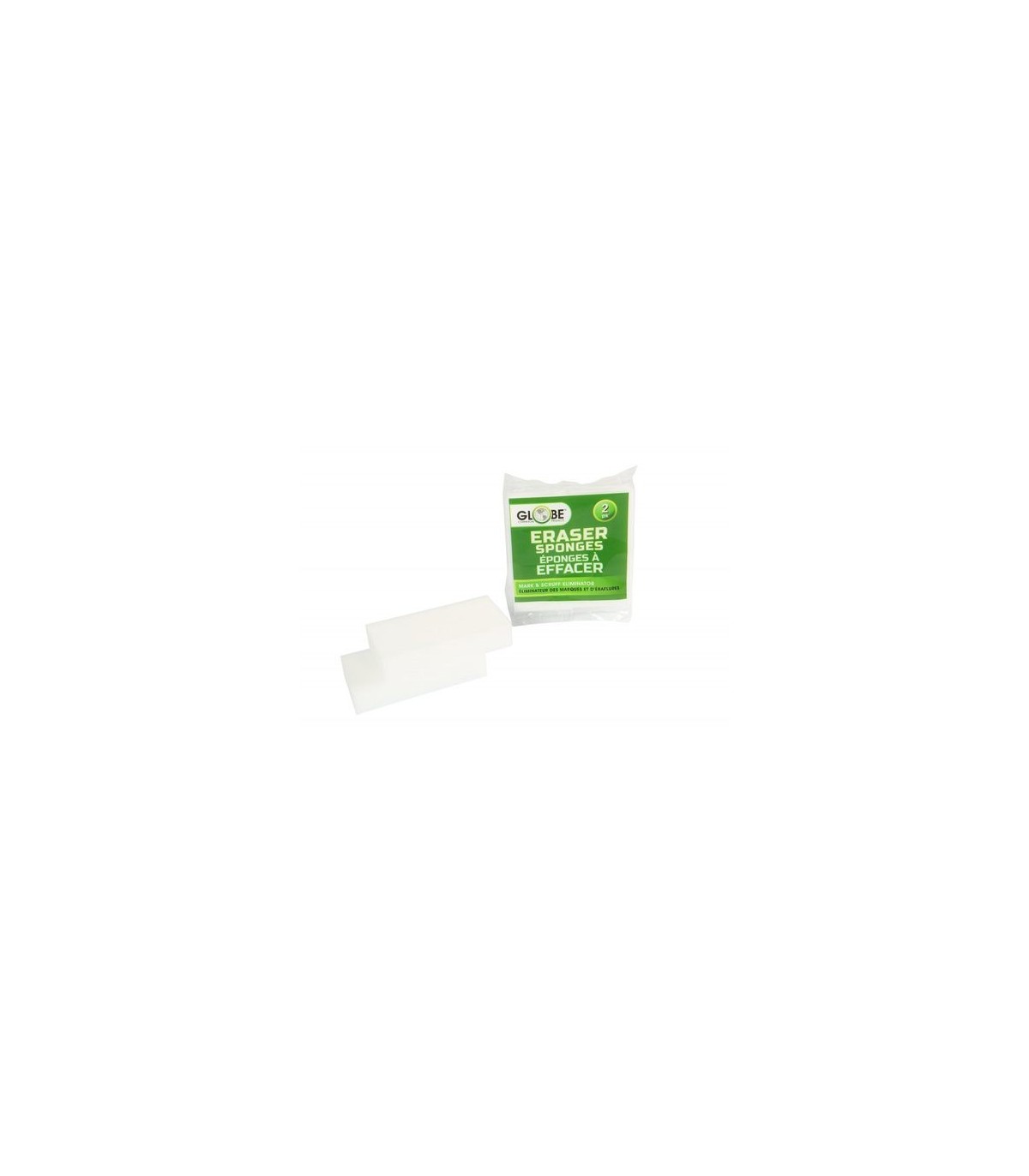 GLOBE 4028Erase-it-Sponge Small 4.75x2.375x1" [2/pk/24pk/cs]-Wht, Case: 48, Price by CS - 4028 -  - [unit price]