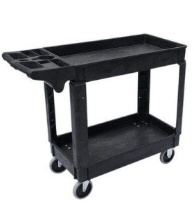 GLOBE 5800Utility Cart Lipped 2-Shelf 40.7x16.9x33.5"-Charcoal, Case: 1, Price by EA - 5800 -  - [unit price]