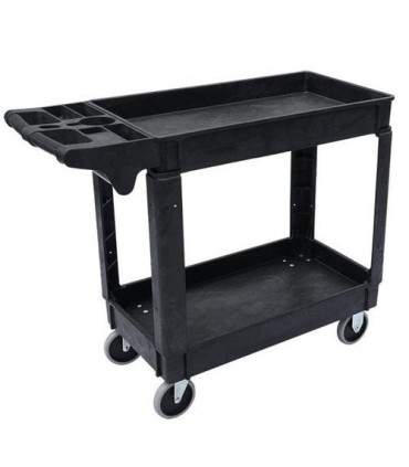 GLOBE 5800Utility Cart Lipped 2-Shelf 40.7x16.9x33.5"-Charcoal, Case: 1, Price by EA - 5800 -  - [unit price]
