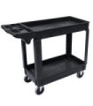 GLOBE 5800Utility Cart Lipped 2-Shelf 40.7x16.9x33.5"-Charcoal, Case: 1, Price by EA